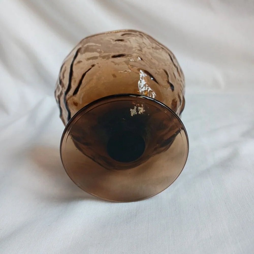 Seneca Glass Brown Driftwood Champagne Sherbet Dish
